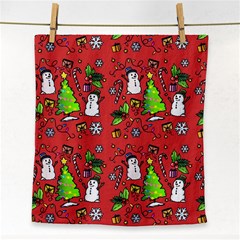 Santa Snowman Gift Holiday Face Towel by Uceng