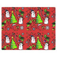 Santa Snowman Gift Holiday Premium Plush Fleece Blanket (medium) by Uceng