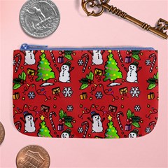 Santa Snowman Gift Holiday Large Coin Purse by Uceng