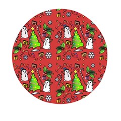 Santa Snowman Gift Holiday Mini Round Pill Box by Uceng