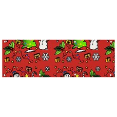 Santa Snowman Gift Holiday Banner And Sign 9  X 3 