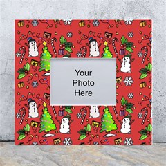 Santa Snowman Gift Holiday White Wall Photo Frame 5  X 7  by Uceng