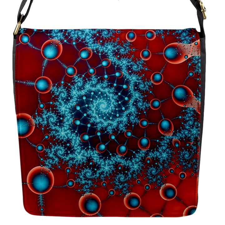 Fractal Pattern Background Flap Closure Messenger Bag (S)