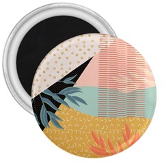 Leaves Pattern Design Colorful 3  Magnets by Uceng