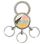 Leaves Pattern Design Colorful 3-Ring Key Chain Front