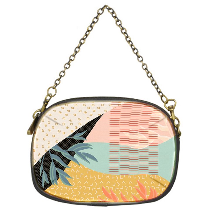 Leaves Pattern Design Colorful Chain Purse (One Side)