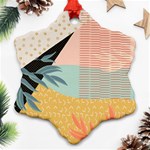 Leaves Pattern Design Colorful Snowflake Ornament (Two Sides) Front