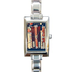 Books Shelf Library Book Shelf Rectangle Italian Charm Watch by Uceng