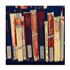 Books Shelf Library Book Shelf Tile Coaster by Uceng