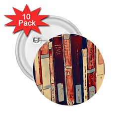 Books Shelf Library Book Shelf 2 25  Buttons (10 Pack)  by Uceng