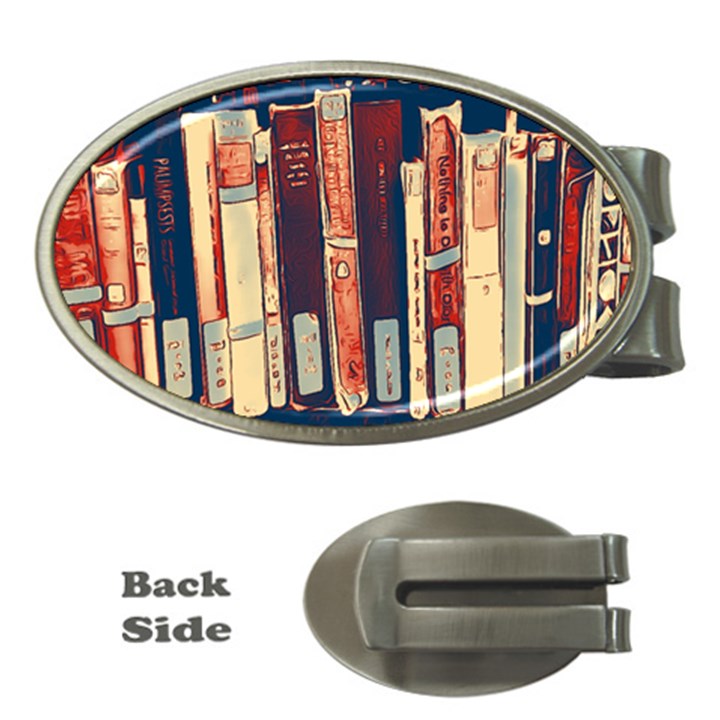 Books Shelf Library Book Shelf Money Clips (Oval) 