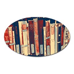 Books Shelf Library Book Shelf Oval Magnet by Uceng