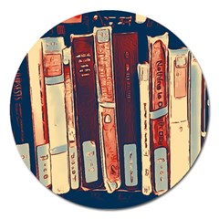 Books Shelf Library Book Shelf Magnet 5  (round) by Uceng