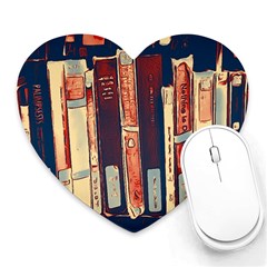 Books Shelf Library Book Shelf Heart Mousepad by Uceng