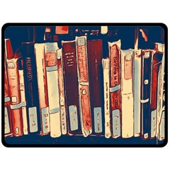 Books Shelf Library Book Shelf One Side Fleece Blanket (large) by Uceng