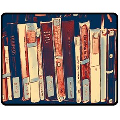 Books Shelf Library Book Shelf One Side Fleece Blanket (medium) by Uceng