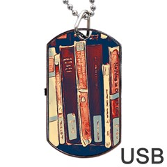 Books Shelf Library Book Shelf Dog Tag Usb Flash (two Sides) by Uceng