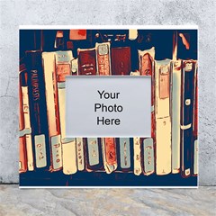 Books Shelf Library Book Shelf White Wall Photo Frame 5  X 7  by Uceng