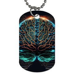 Brain Mind Technology Circuit Board Layout Patterns Dog Tag (two Sides) by Uceng