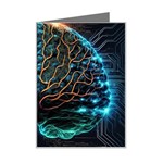 Brain Mind Technology Circuit Board Layout Patterns Mini Greeting Card Left