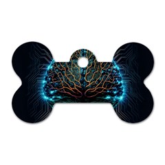 Brain Mind Technology Circuit Board Layout Patterns Dog Tag Bone (one Side) by Uceng