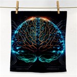 Brain Mind Technology Circuit Board Layout Patterns Face Towel Front