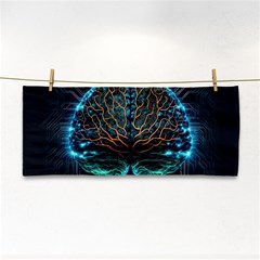 Brain Mind Technology Circuit Board Layout Patterns Hand Towel by Uceng