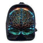 Brain Mind Technology Circuit Board Layout Patterns School Bag (Large) Front