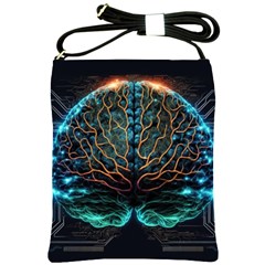 Brain Mind Technology Circuit Board Layout Patterns Shoulder Sling Bag by Uceng