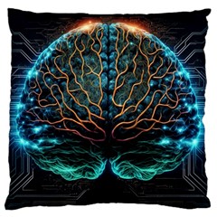 Brain Mind Technology Circuit Board Layout Patterns Large Cushion Case (one Side) by Uceng