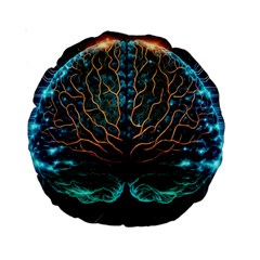 Brain Mind Technology Circuit Board Layout Patterns Standard 15  Premium Round Cushions by Uceng