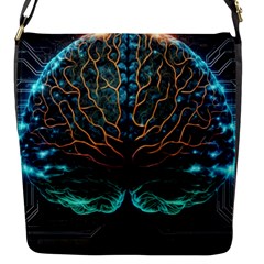 Brain Mind Technology Circuit Board Layout Patterns Flap Closure Messenger Bag (s) by Uceng