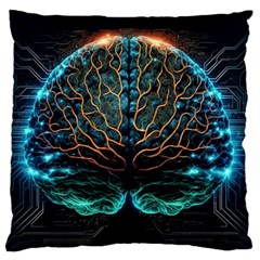 Brain Mind Technology Circuit Board Layout Patterns Large Premium Plush Fleece Cushion Case (two Sides) by Uceng