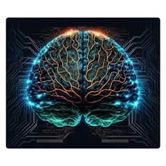 Brain Mind Technology Circuit Board Layout Patterns Premium Plush Fleece Blanket (small) by Uceng