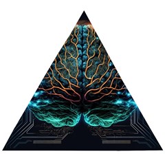 Brain Mind Technology Circuit Board Layout Patterns Wooden Puzzle Triangle by Uceng