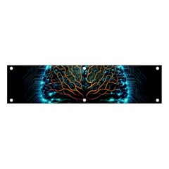 Brain Mind Technology Circuit Board Layout Patterns Banner And Sign 4  X 1  by Uceng