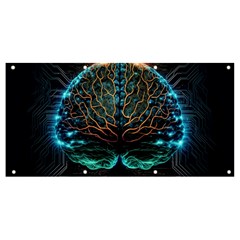 Brain Mind Technology Circuit Board Layout Patterns Banner And Sign 8  X 4  by Uceng