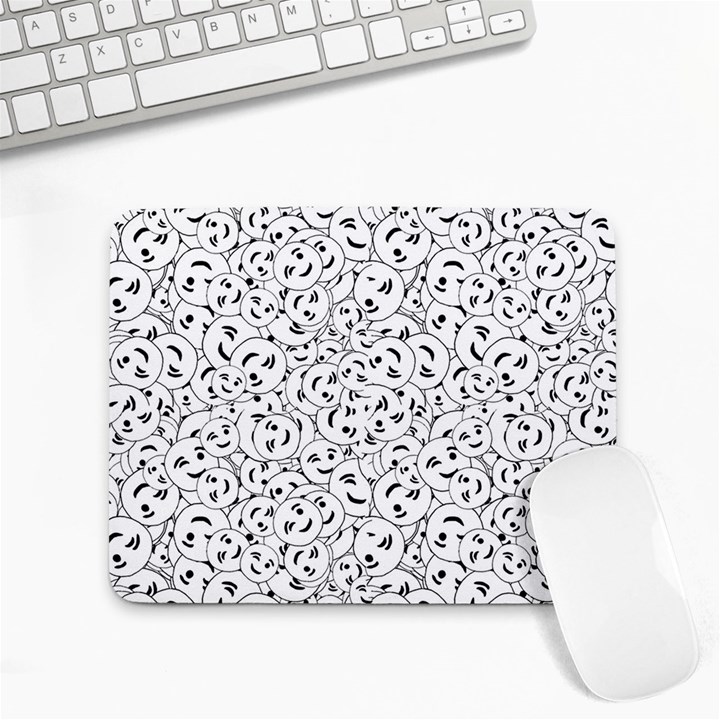 Winking Emoticon Sketchy Drawing Motif Random Pattern Small Mousepad