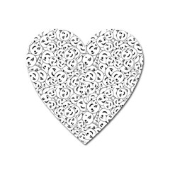 Winking Emoticon Sketchy Drawing Motif Random Pattern Heart Magnet by dflcprintsclothing