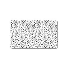 Winking Emoticon Sketchy Drawing Motif Random Pattern Magnet (name Card)