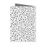 Winking Emoticon Sketchy Drawing Motif Random Pattern Mini Greeting Cards (Pkg of 8) Left