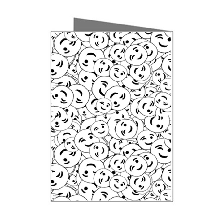 Winking Emoticon Sketchy Drawing Motif Random Pattern Mini Greeting Cards (Pkg of 8)