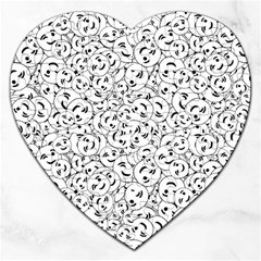 Winking Emoticon Sketchy Drawing Motif Random Pattern Jigsaw Puzzle (heart) by dflcprintsclothing