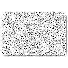 Winking Emoticon Sketchy Drawing Motif Random Pattern Large Doormat by dflcprintsclothing