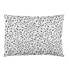 Winking Emoticon Sketchy Drawing Motif Random Pattern Pillow Case by dflcprintsclothing