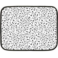 Winking Emoticon Sketchy Drawing Motif Random Pattern One Side Fleece Blanket (mini) by dflcprintsclothing