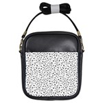 Winking Emoticon Sketchy Drawing Motif Random Pattern Girls Sling Bag Front