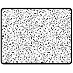 Winking Emoticon Sketchy Drawing Motif Random Pattern One Side Fleece Blanket (medium) by dflcprintsclothing