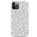 Winking Emoticon Sketchy Drawing Motif Random Pattern iPhone 12 Pro max TPU UV Print Case Front