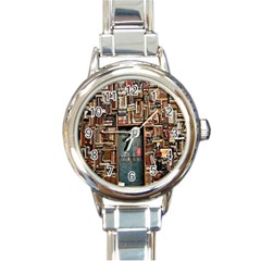 Books Round Italian Charm Watch by artworkshop